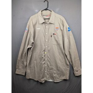 Cinch WRX Mens‎ Flame Resistant Work Shirt Tan Geometric Pattern XXL